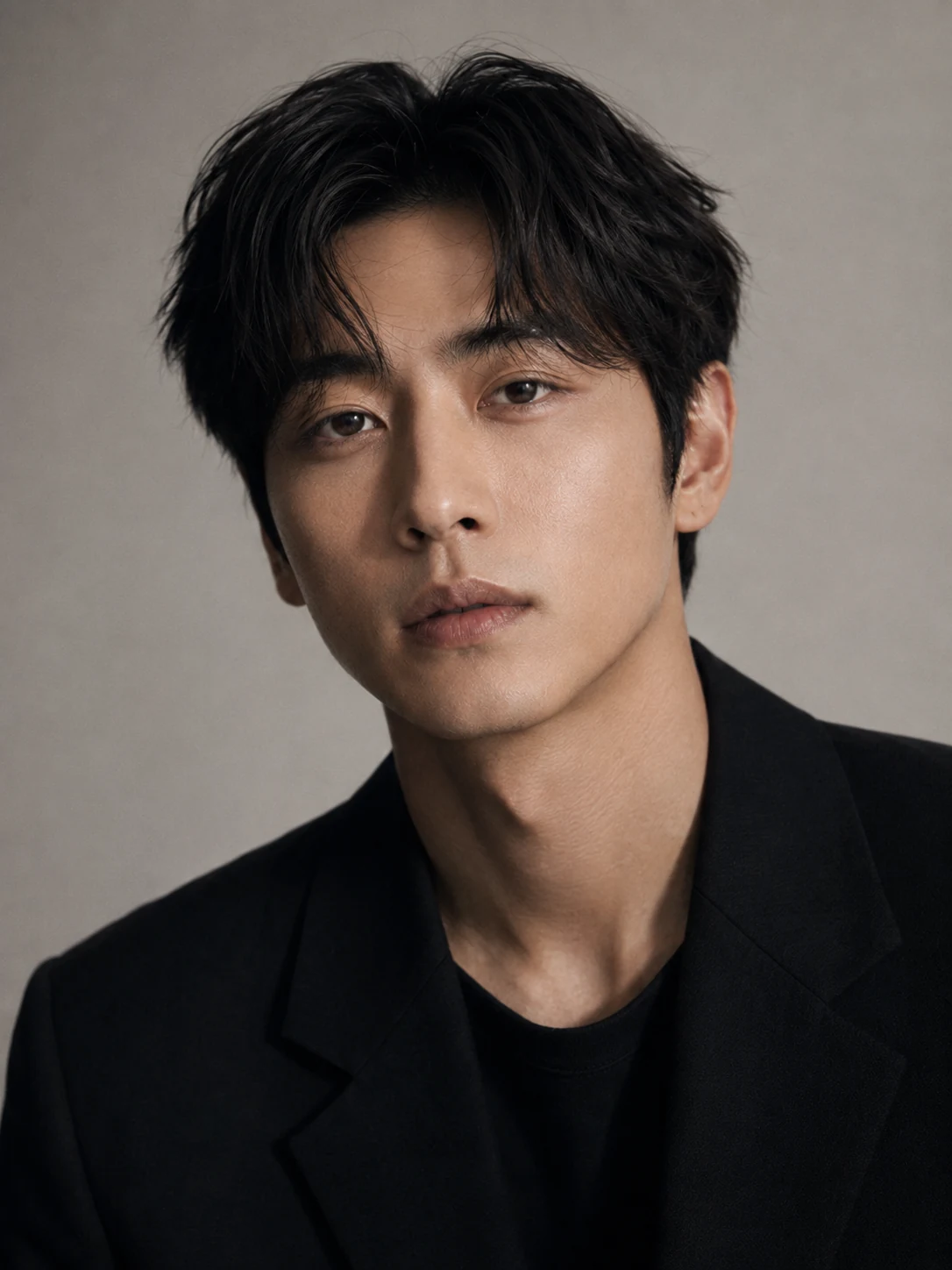 강현우 - 정면 표정 · 차분한 카리스마