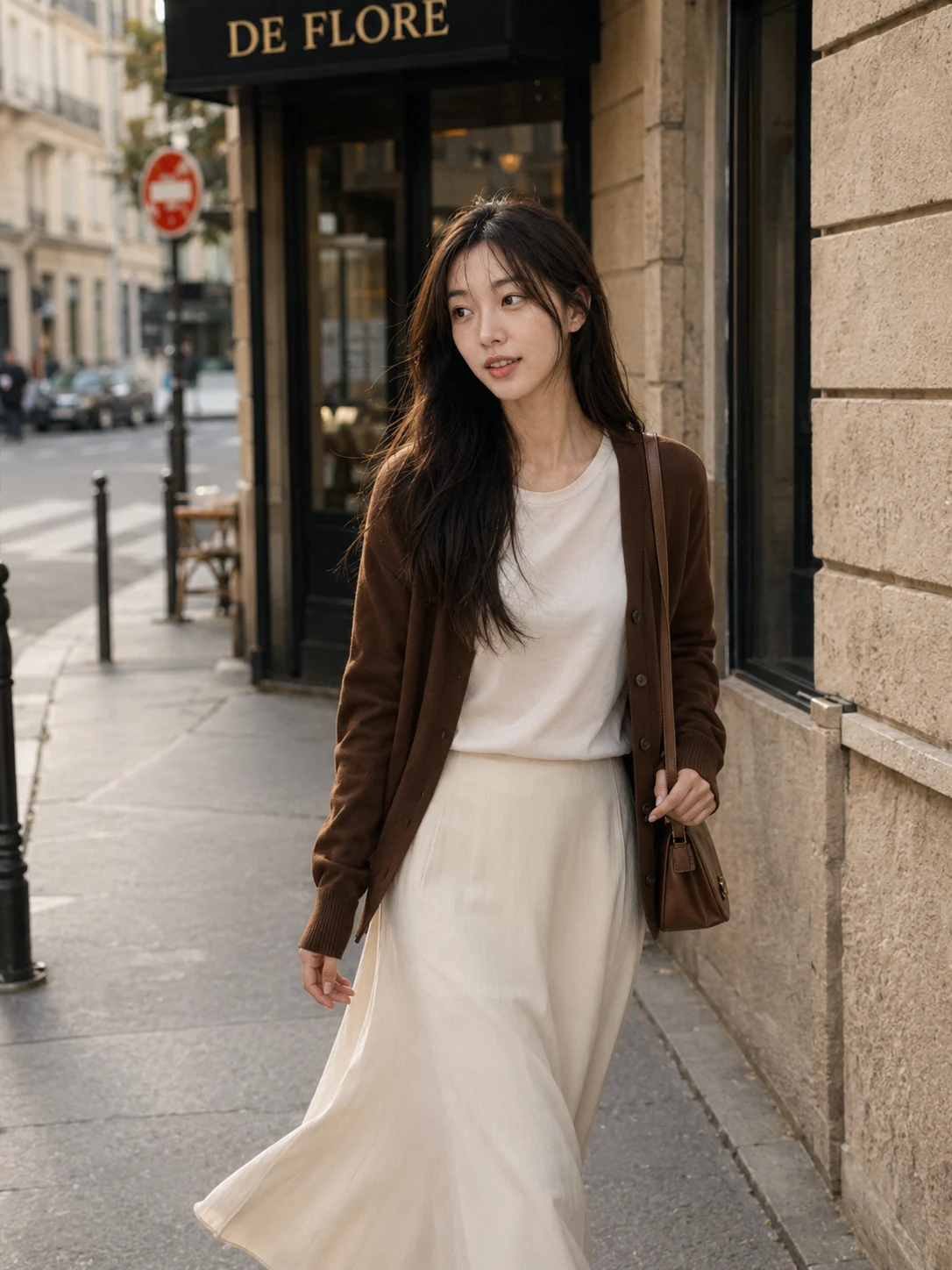 송혜림 - 브라운 가디건 데일리 룩